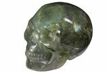 Realistic, Polished Labradorite Skull #116306-1